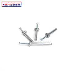 1/4-x1-1/4 Galvanized Zinc Alloy hammer drive pin anchor Mushroom Head Nail Zamak Hit Anchor