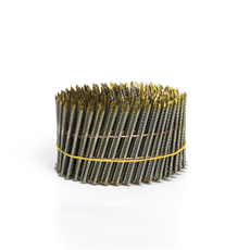 2''x.099'' q195 carbon steel wire pallet coil nails clavos helicoidales yellow coated punta screw shank jumbo coil roofing nails