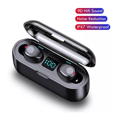 2022 Factory Price F9 TWS Mini Headphones Power LCD with LED Display Waterproof Charging Case Wireless Earbuds