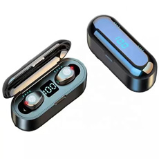 2022 Factory Price F9 TWS Mini Headphones Power LCD with LED Display Waterproof Charging Case Wireless Earbuds