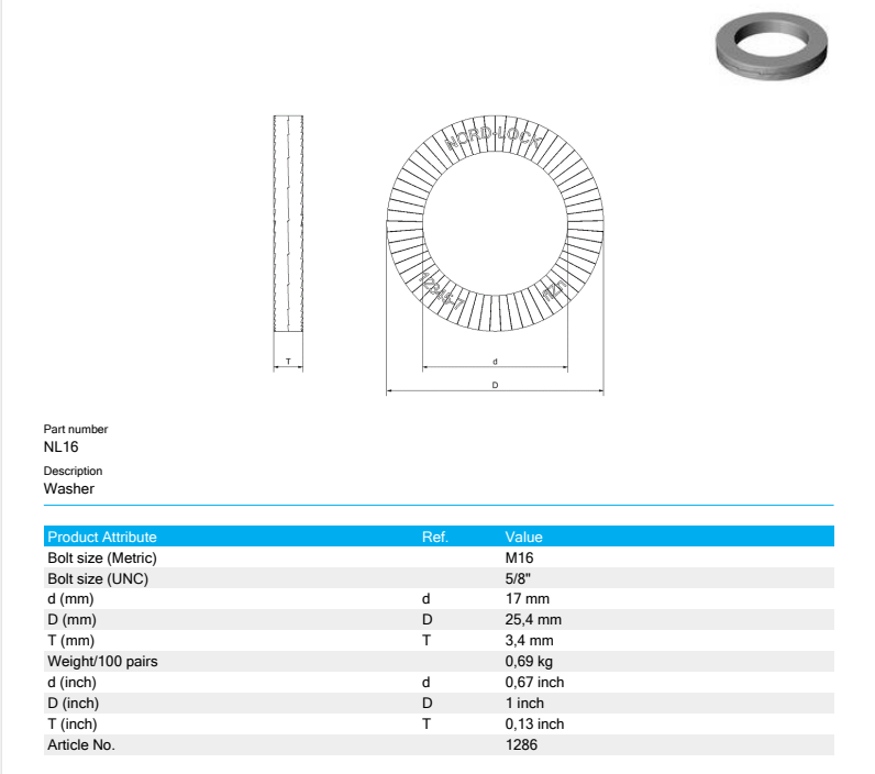 ASME DIN25201  1/2" M3-M24 Steel Spring Locking Nord washer Dacromet Plated Self Locking Nord Wedge Nord Lock Washer