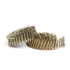 American Market Galvanized Smooth /Ring Shank Yellow Zinc 0.099'' Coil Nails Factory 1 1/4 Coil Roofing Nails