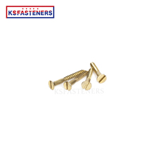 Brass Flat Head Knurled Thumb Screws Countersunk Head Tapping Particleboard Screws for Wooden Boards