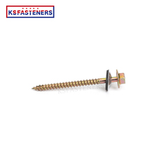 Carbon Steel Yellow Zinc Washer Head Metal Steel Self-Tapping Roofing Screw With Hexagon