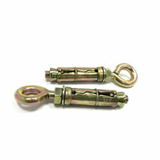 China Fasteners Yellow Zinc 3Pcs/4Pcs Shield Heavy Duty Bolt M6 M8 M10 Shield Wall Anchor Expansion Bolts with Eye Hook