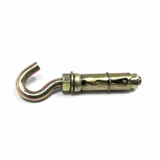 China Fasteners Yellow Zinc 3Pcs/4Pcs Shield Heavy Duty Bolt M6 M8 M10 Shield Wall Anchor Expansion Bolts with Eye Hook