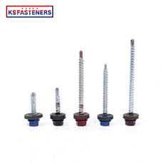 China manufacturers m4 m6 with 5 color painted and  galvanised  hex washer head self drilling screws