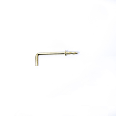 Factory Customized Brass Electroplating Self Tapping Metal L Shape Hook Screw with Ring