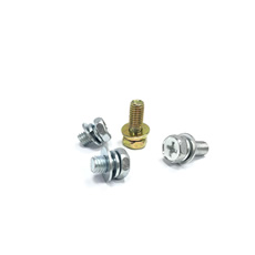 Factory price cross head combination screw different size bolts washers nuts white zinc and yellow zinc bolt and nut