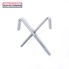 Fastener Supplier white zinc carbon steel J roofing bolt Made in china J type hook anchor bolt