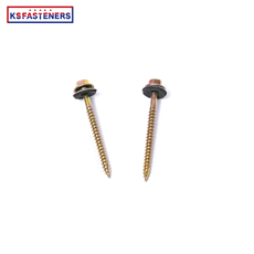 Hex Washer Head Self Tapping Stainless Steel Metal Self Drilling Screw Tek Screw With Plastic Black Washer