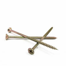 High Quality Chipboard Screws with Yellow Zinc Plated Csk Head Din7505 Harden Furniture Torx Chipboard Screw