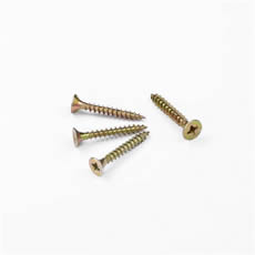 High Quality Chipboard Screws with Yellow Zinc Plated Csk Head Din7505 Harden Furniture Torx Chipboard Screw