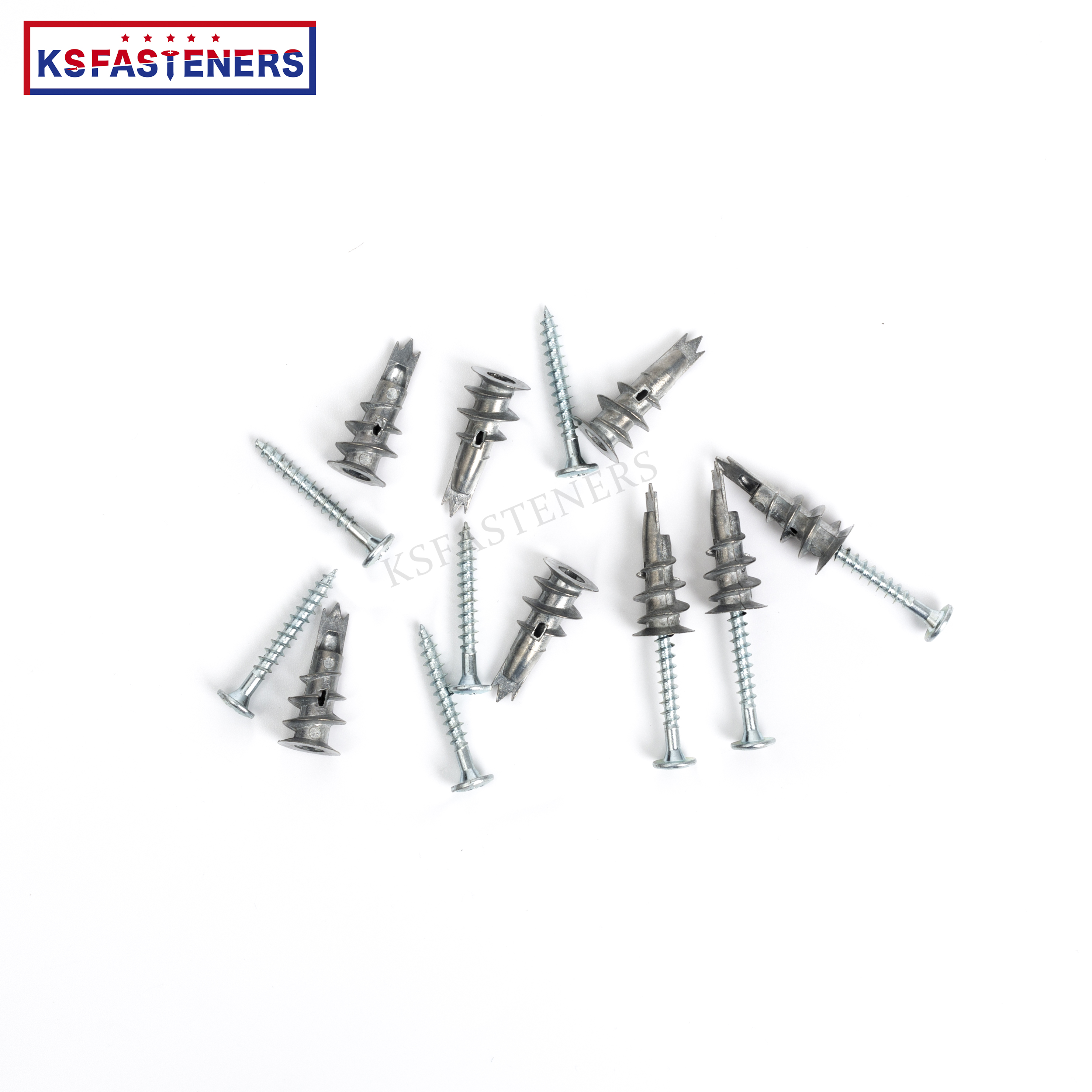 High quality Zinc Alloy M4.2 Speed drive anchor Hollow Wall Plugs Drywall Anchors easy drive anchor with Self Tapping Screws