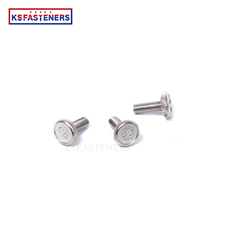 Hot sale thread flat head spot weld stud screws/big head right angle spot weld screw ss drawn arc stud welding