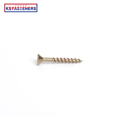 Manufacture Wholesale Yellow Zinc Plated Wood Screw Round Square Flat Head Chipborad Screw With Nibs