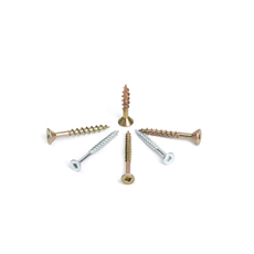 Manufacture Wholesale Yellow Zinc Plated Wood Screw Round Square Flat Head Chipborad Screw With Nibs