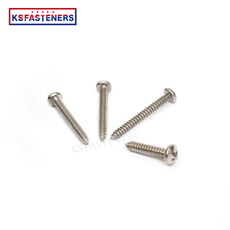 Nickel Plated 10mm Pan Head Combi Cross Slotted Phillips Drive M4 M12 Steel Self Drilling Tapping Drywall Screw