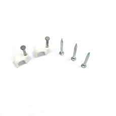 Plastic Circle Wire Cable Clip All Sizes in Galvanized Concrete Nail 18mm 20mm 22mm Free Nail Cable Clip Samples Available