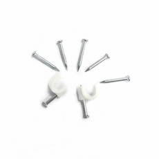 Plastic Circle Wire Cable Clip All Sizes in Galvanized Concrete Nail 18mm 20mm 22mm Free Nail Cable Clip Samples Available