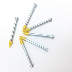 Professional Fasteners Eyelet Drive Pins Galvanized Gas Gun Nails Eye Hole Drive Pins Actuate Plastic Hat with 6mm