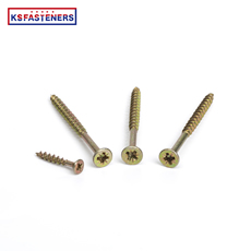 Yello/White Zinc High Quality Chipboard Screws Truss Head Chipboard Screw with Double Coutnersunk Torx Csk Chipboard Screw