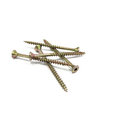 Zinc Plated Screw M5x40 Chipboard Screw Csk Counstersunk Head Pozi Drive Self Tapping Screw with Nibs Factory Price Yellow