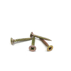 Zinc Plated Screw M5x40 Chipboard Screw Csk Counstersunk Head Pozi Drive Self Tapping Screw with Nibs Factory Price Yellow