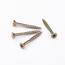 Zinc Plated Screw M5x40 Chipboard Screw Csk Counstersunk Head Pozi Drive Self Tapping Screw with Nibs Factory Price Yellow