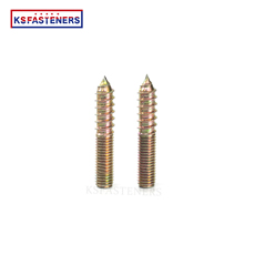 carbon steel double ended screw bolt grade 4.8 yellow zinc plated double end stud machine screw